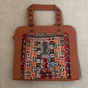 Large Artisan Free Spirit Boho Hippie Ethnic People Embroidered Tote Bag Purse